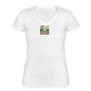 Playera Dama: Algodón Peinado Cuello V Miniatura