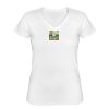 Playera Dama: Algodón Peinado Cuello V Miniatura