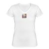 Playera Dama: Algodón Peinado Cuello V Miniatura