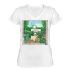 Playera Dama: Algodón Peinado Cuello V Miniatura