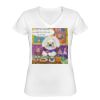 Playera Dama: Algodón Peinado Cuello V Miniatura