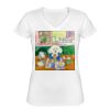 Playera Dama: Algodón Peinado Cuello V Miniatura